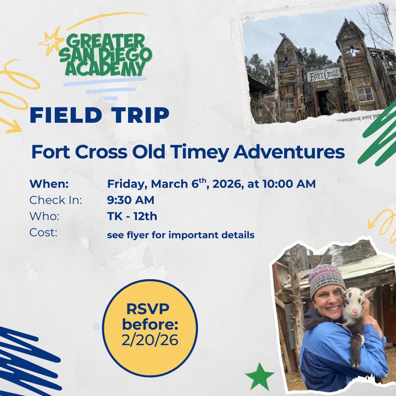 Info  graphic for field trip details with logo and photos