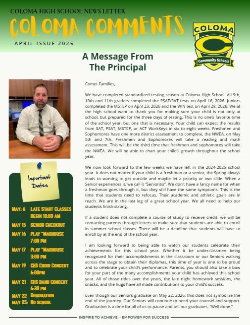 Cover for April Newsletter