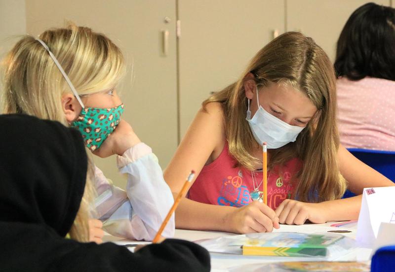 students wearing masks