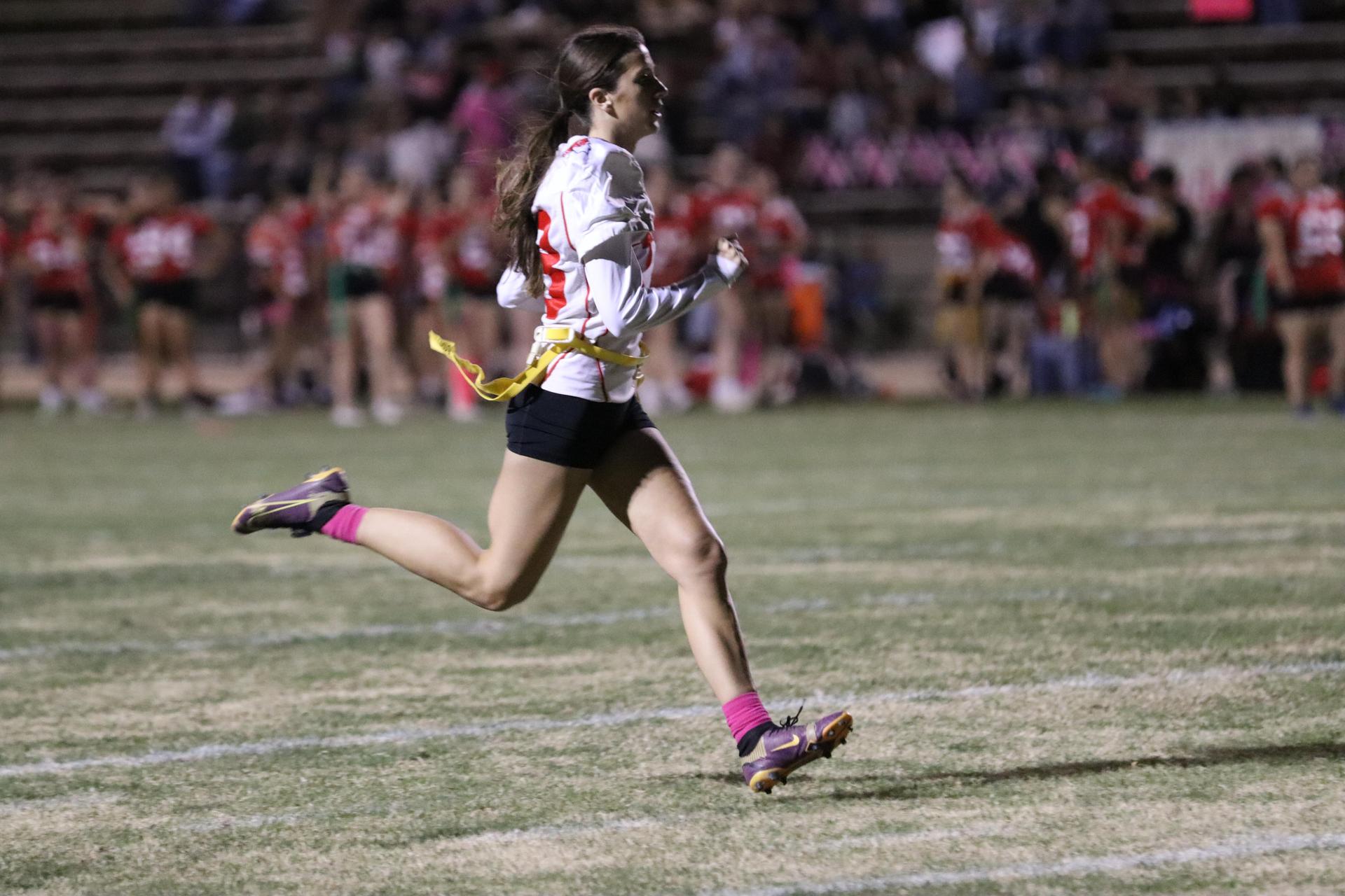 girls playing flag football