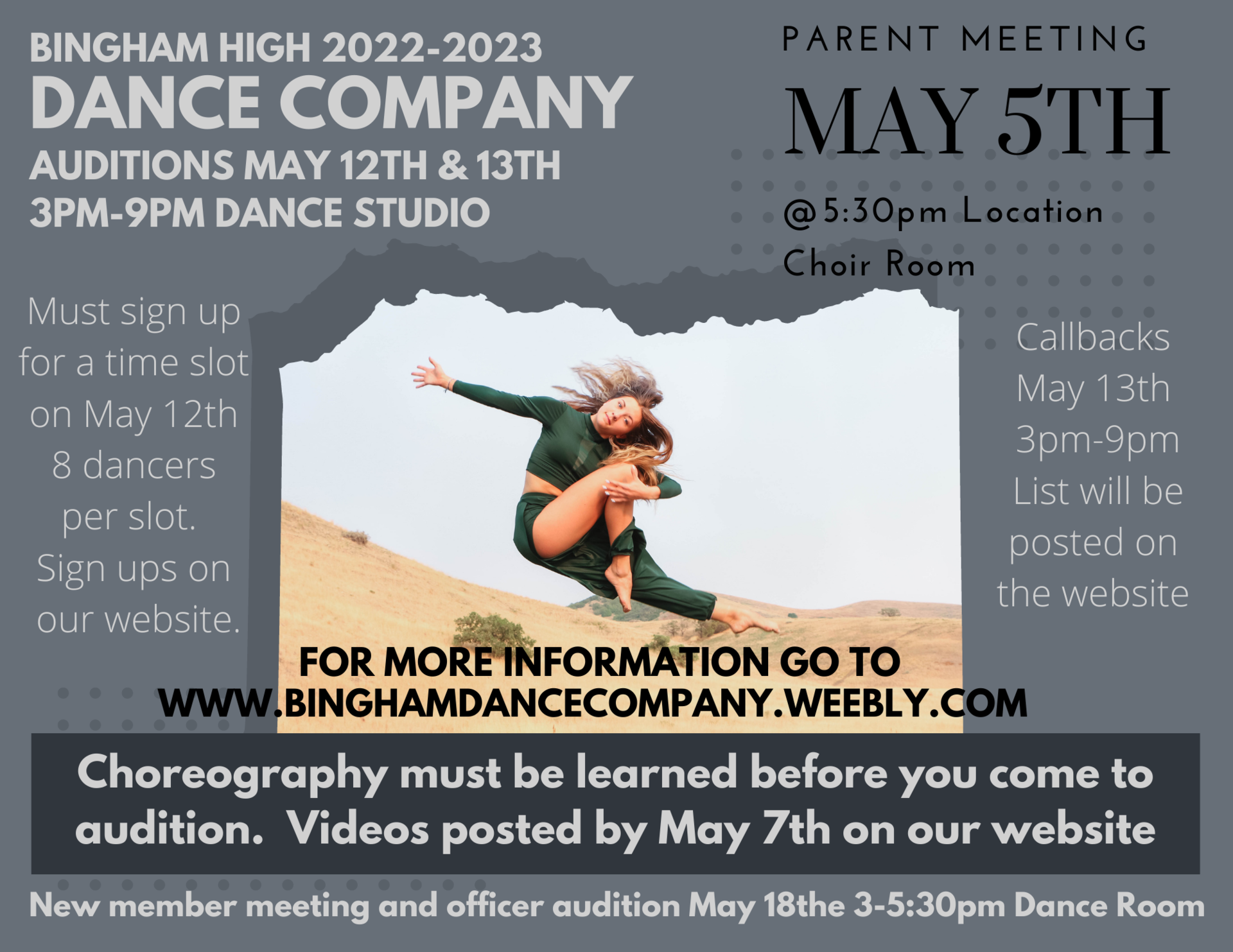 audition flyer Bhdc 22-23