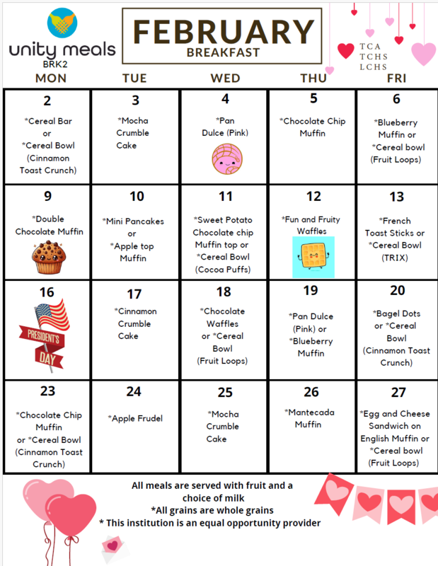 February Breakfast Menu