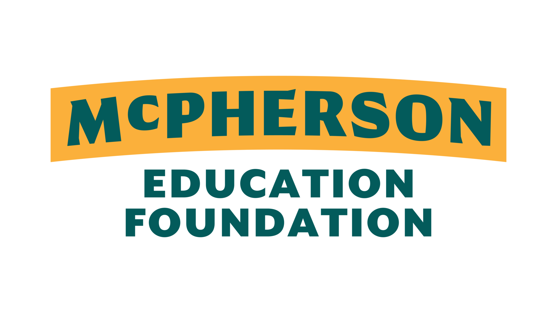 McPherson Education Foundation logo; teal and mustard colored