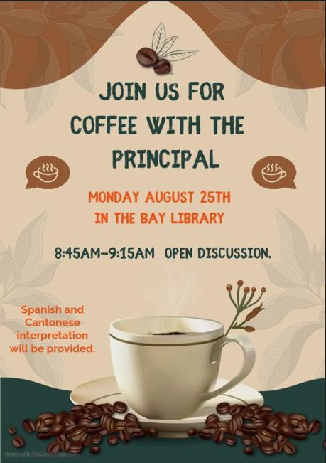 Coffee with the Principal Monday August 25th Featured Photo