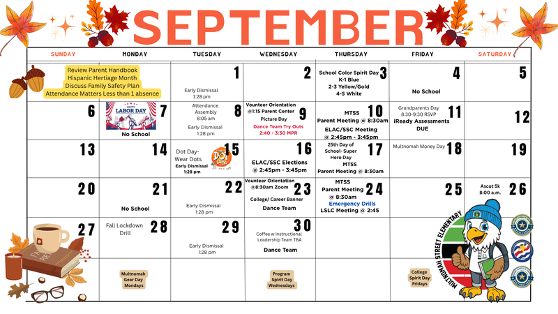 Sept parent calendar