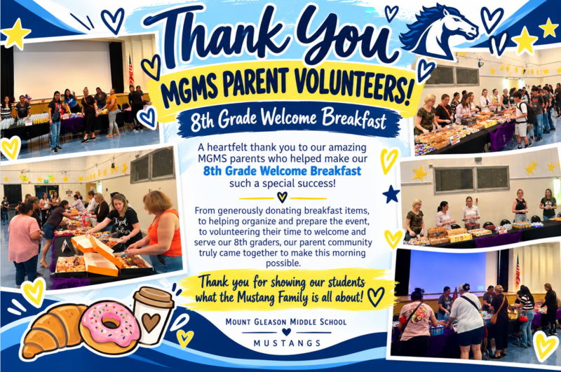 Thank you Parent Volunteers