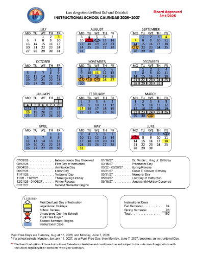 26-27 LAUSD Calendar
