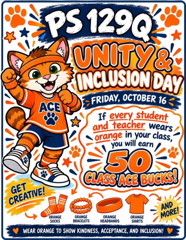 PS 129Q Unity wear orange flyer