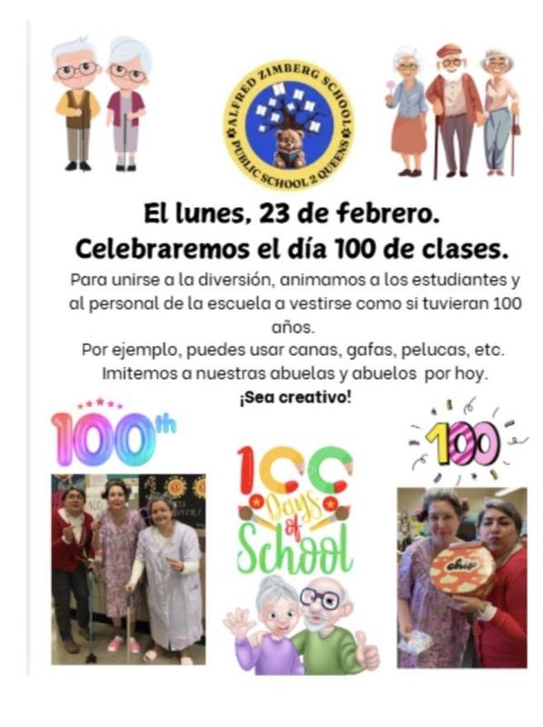 100 day of school flyer In Spanish