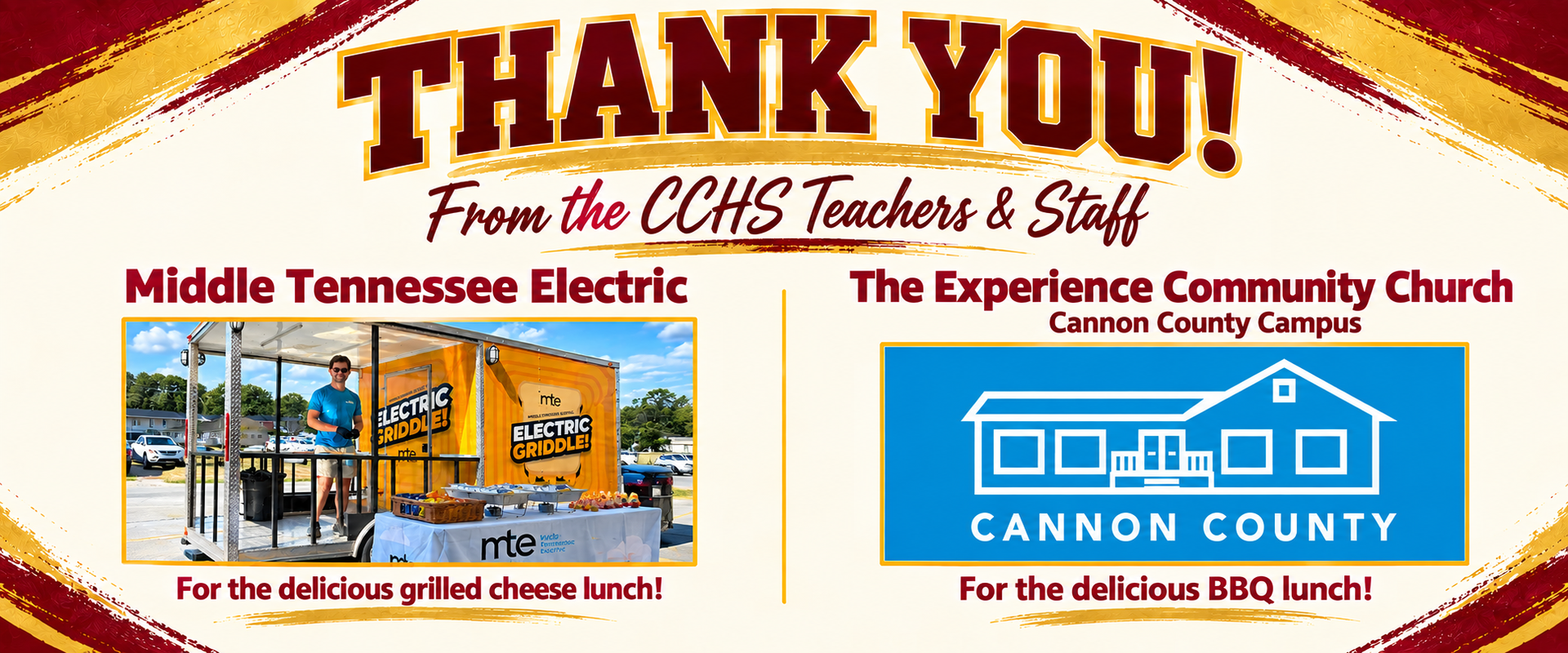 Staff thanks MTEMC and experience church for lunch.