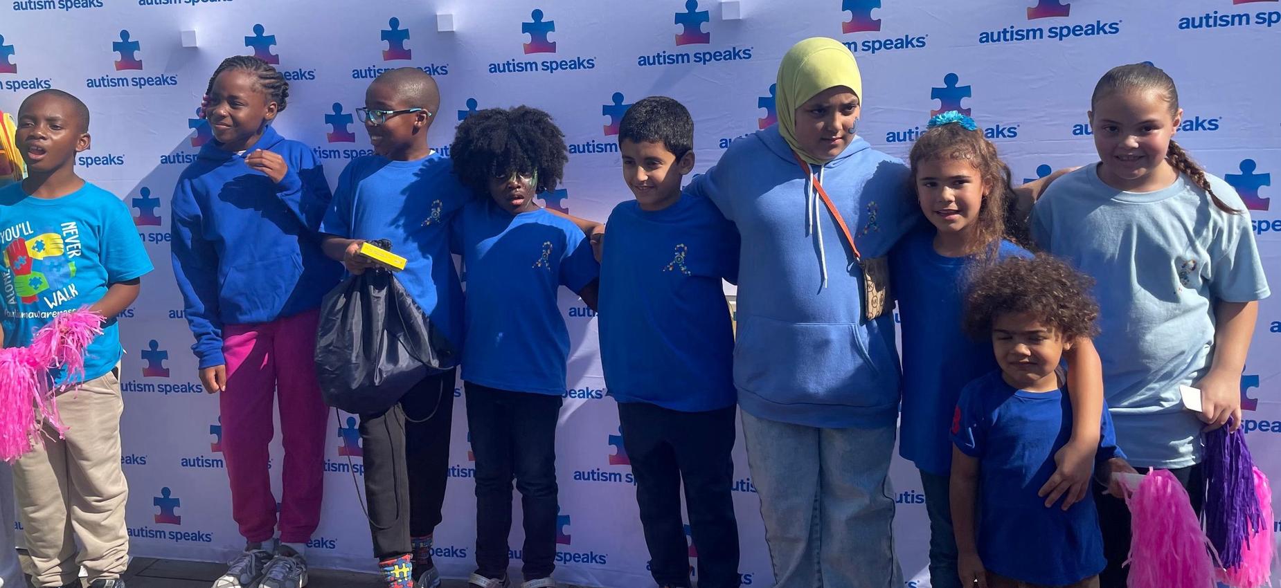 group photo at autism walk