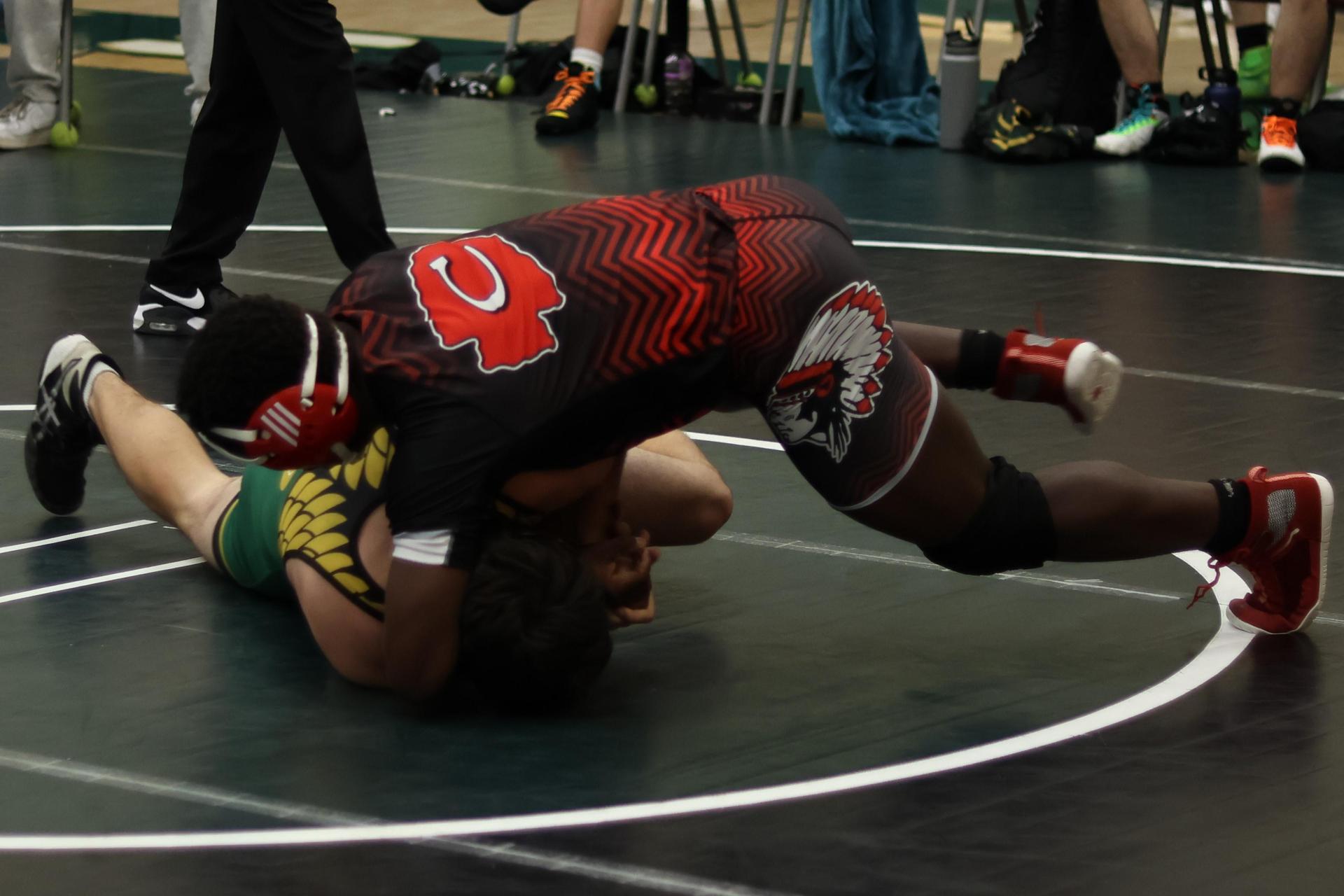 boys wrestling at liberty duals