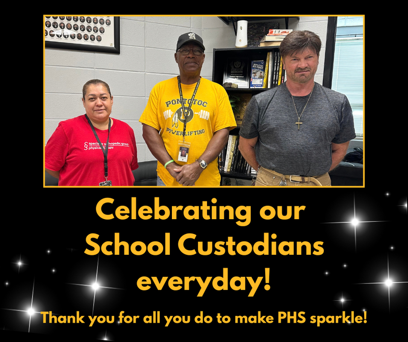 Infographic of custodian staff with appreciative words