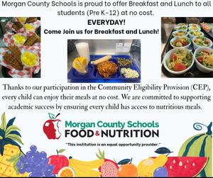 NO Cost to students breakfast and lunch