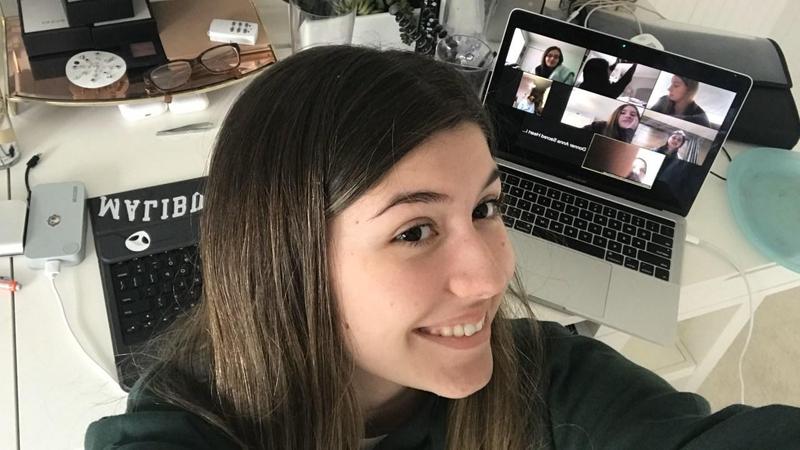 SHA student working at home