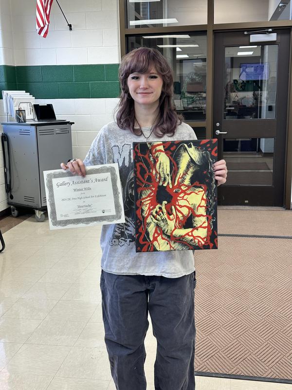 Student  earns Gallery Assistant’s Award at the 2025 Joliet Junior College Area High School Art Exhibition.
