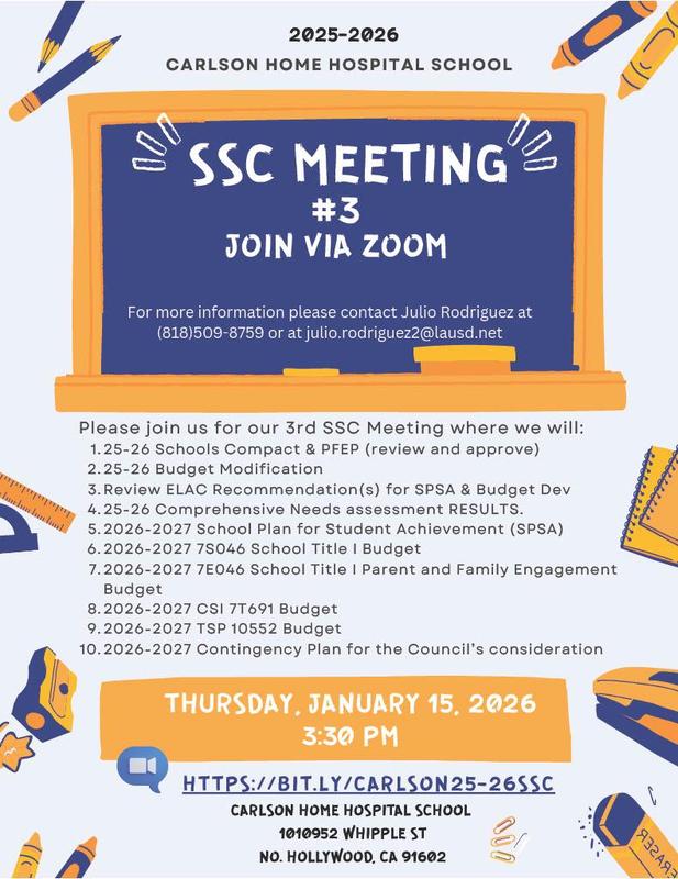 SSC meeting flyer in english