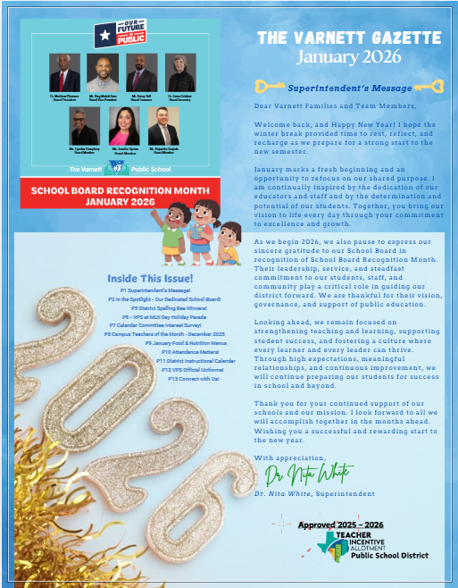 The Varnett Gazette - January 2026 Featured Photo