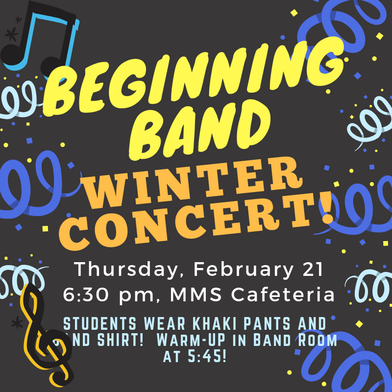 MMS Winter Beginner Band Concert! Thumbnail Image