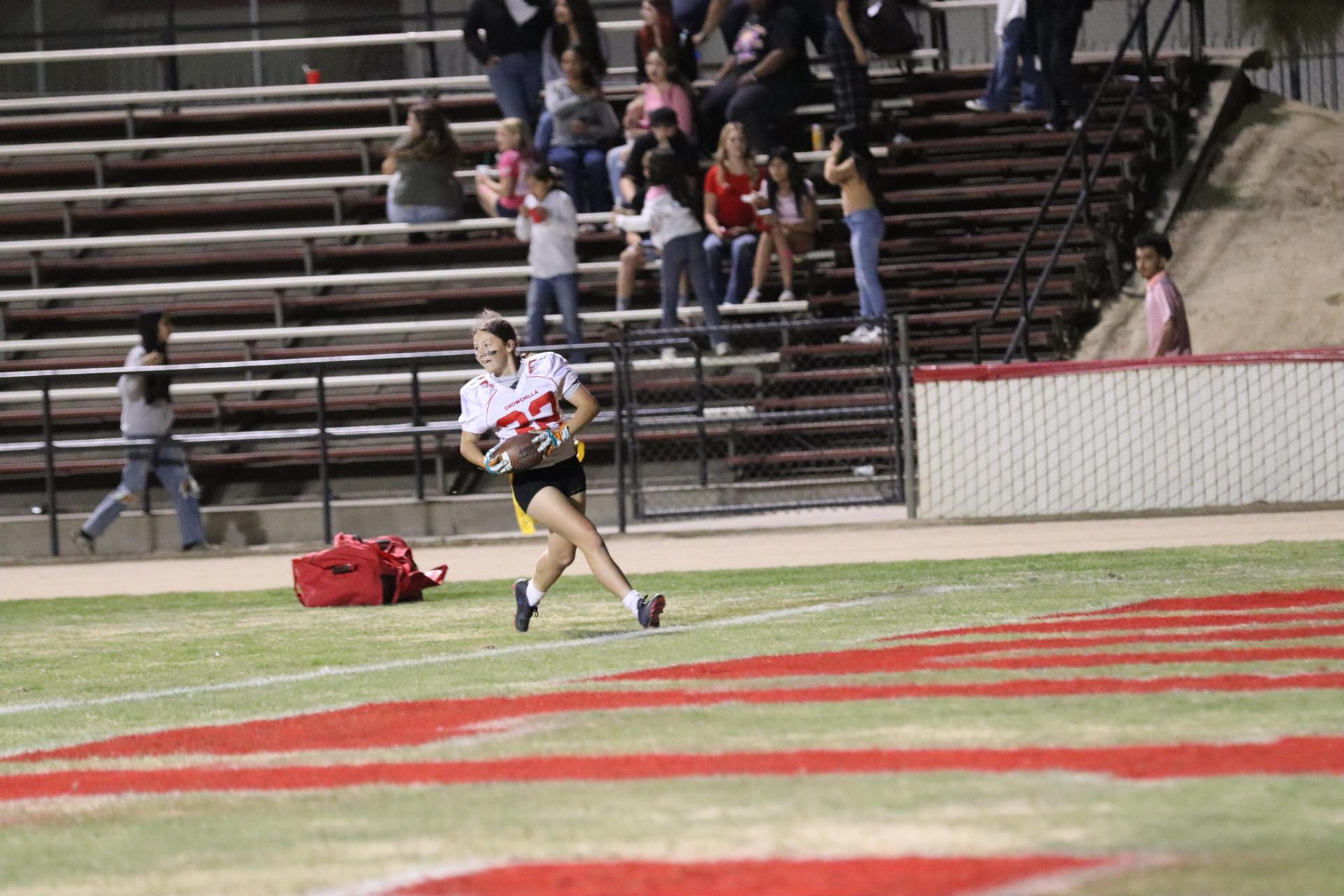 girls playing flag football