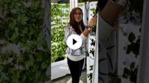 YouTube thumbnail of a middle school student working with a hydroponics tower.
