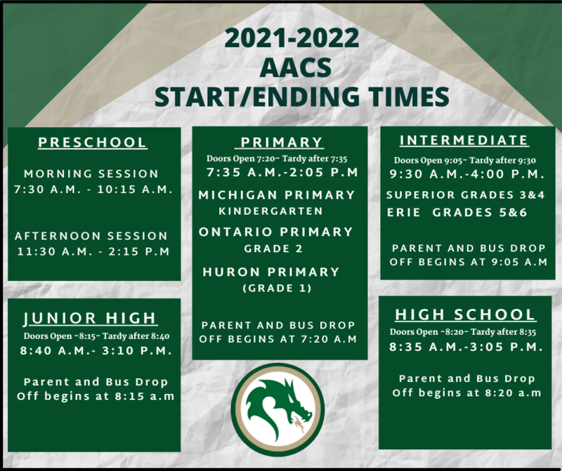 Click Here for 2021-2022 AACS Start/End Times Featured Photo