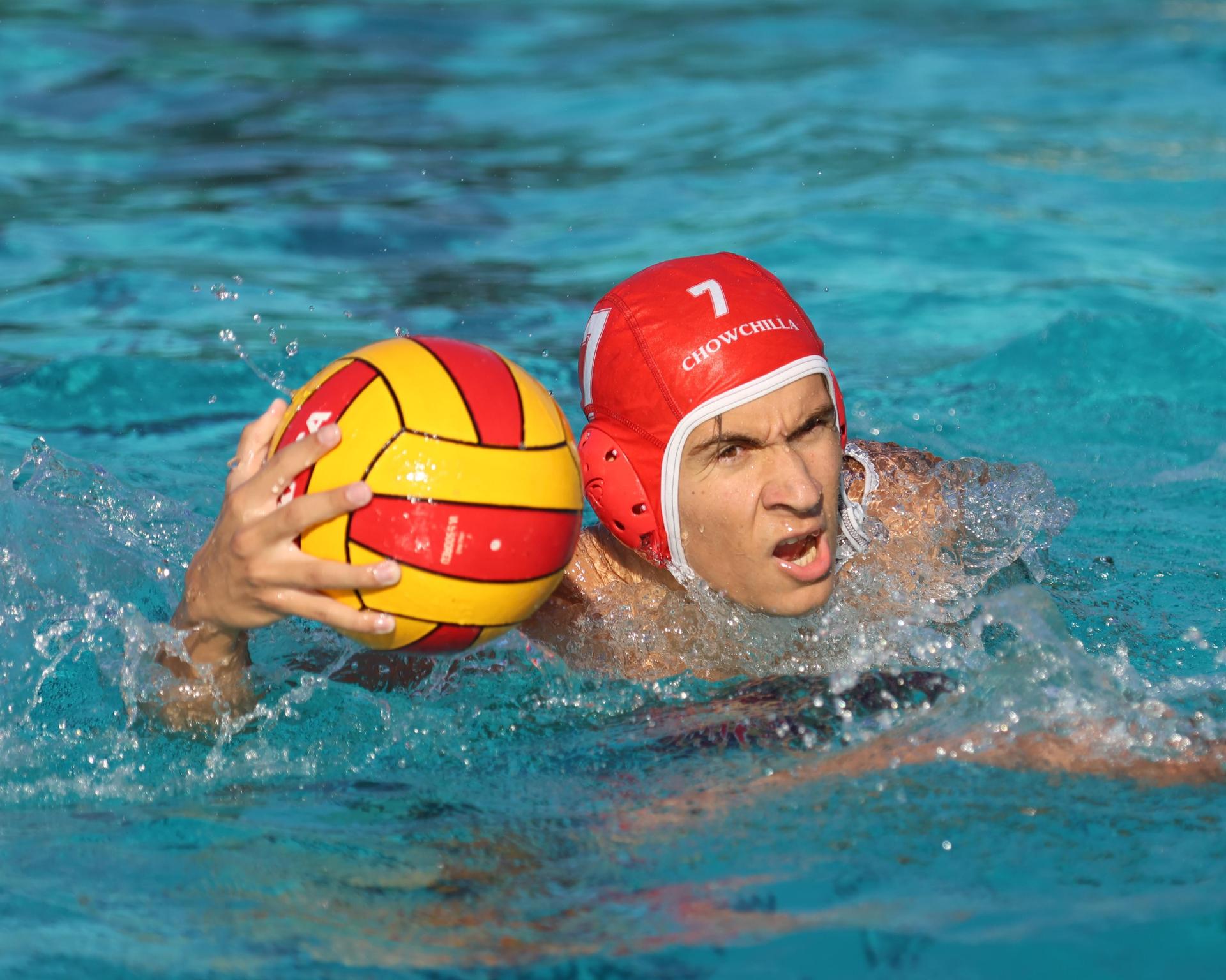 Boys playing water polo against Yosemite