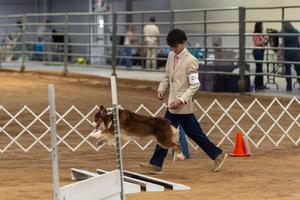 Sawyer Johnson competing with dog