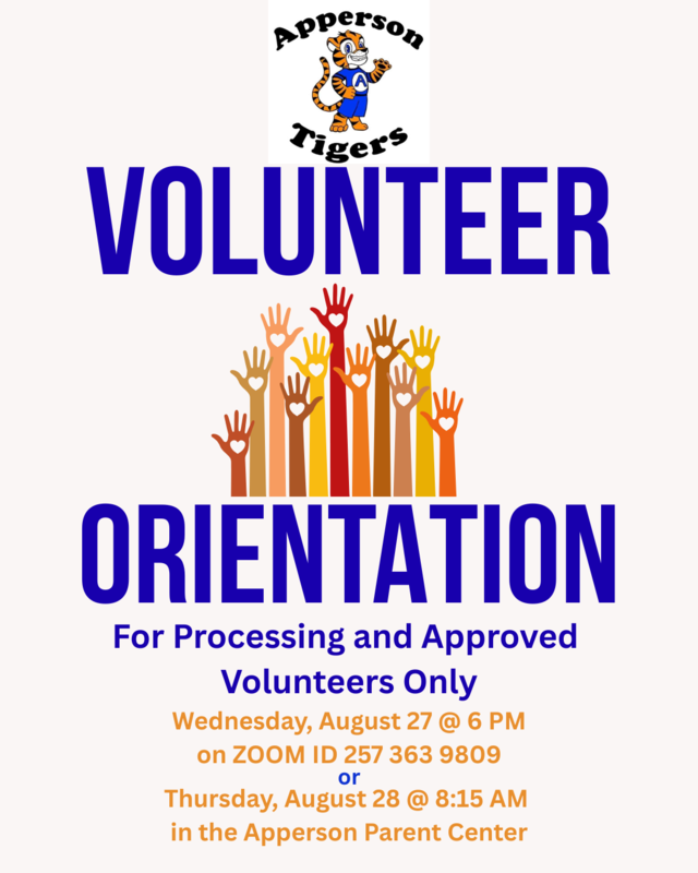 Please attend mandatory volunteer orientation