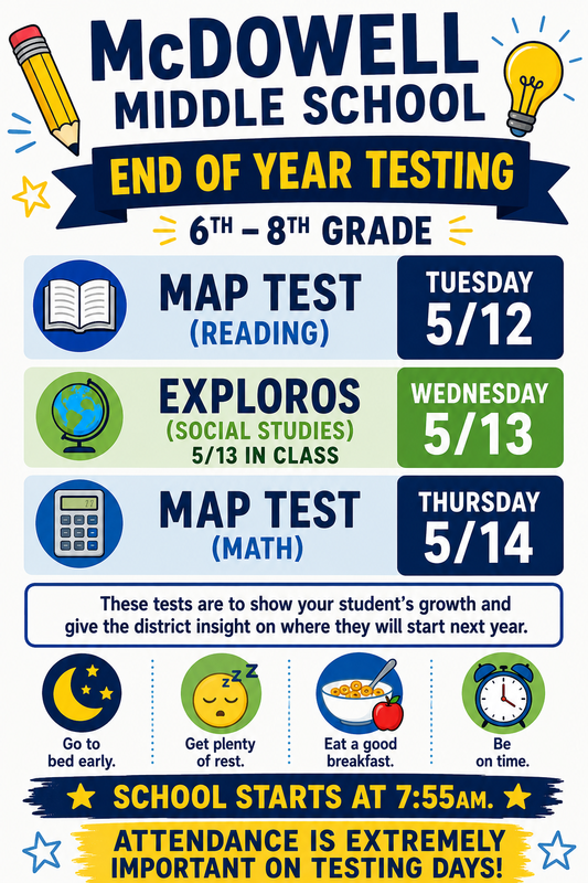 End of Year Testing Schedule