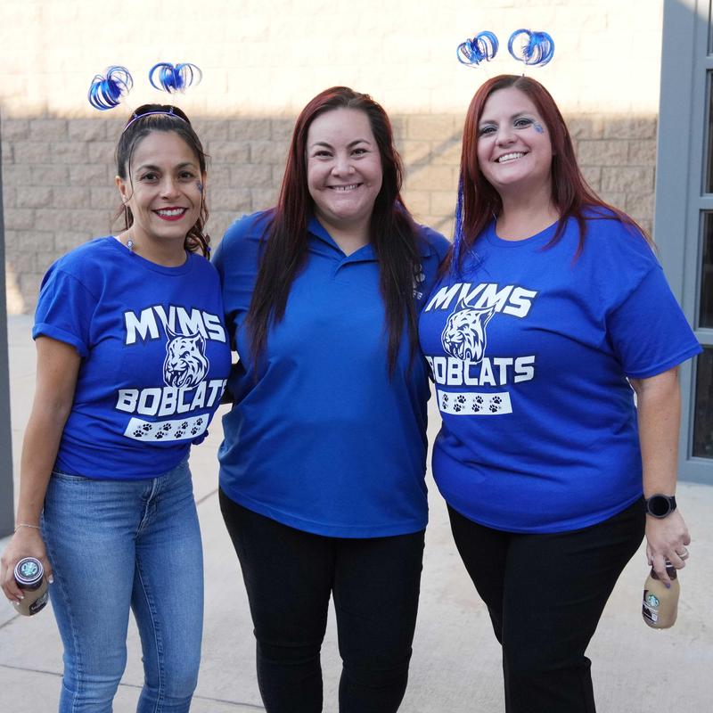 three Monte Vista MS staff members at the Welcome Back Celebration