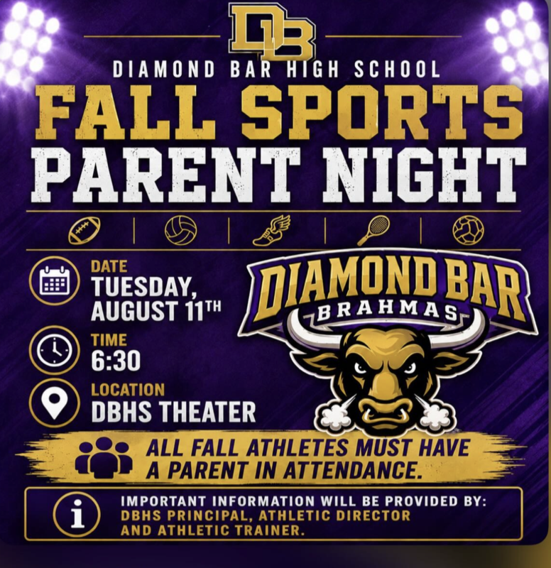 Fall Sports Parent Meeting (Tues, August 11)