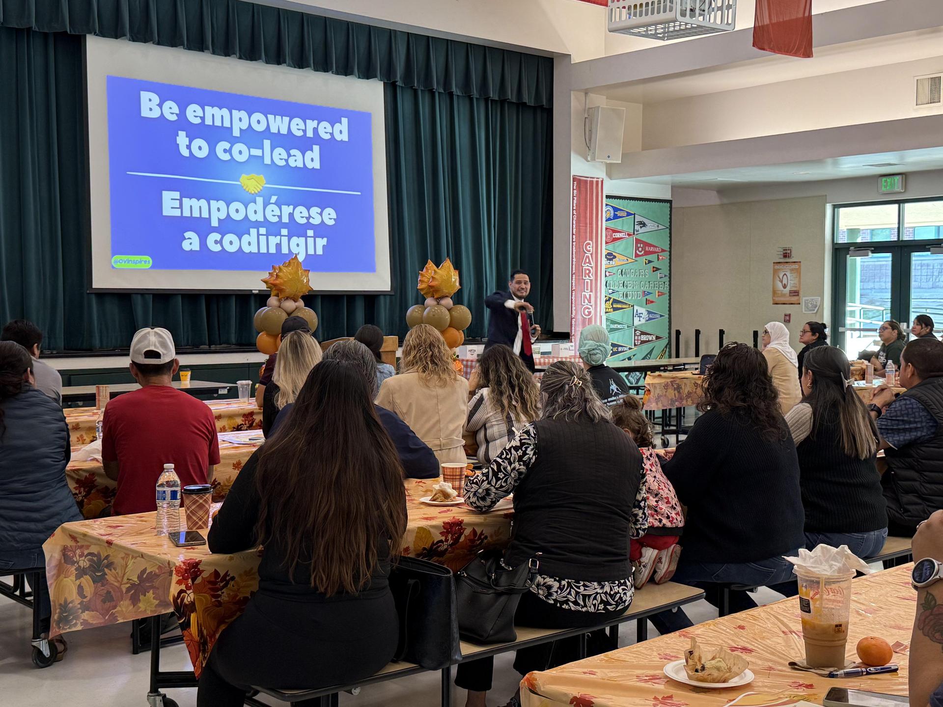 LUSD parents listening to speaker