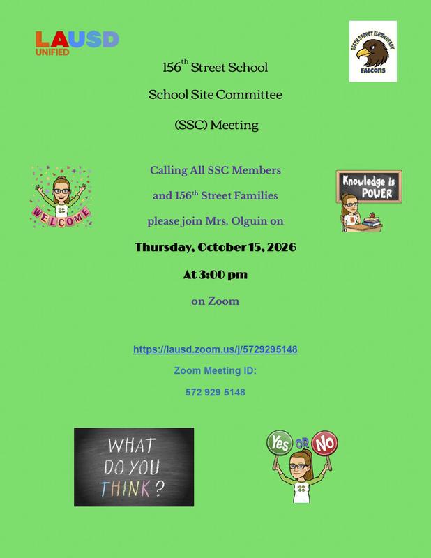 SSC meeting on 10/15 at 3 pm via Zoom
