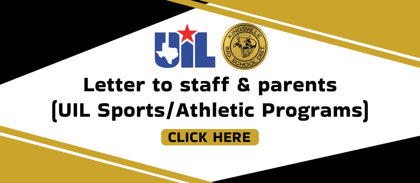 Letter to staff and parents of UIL Sports