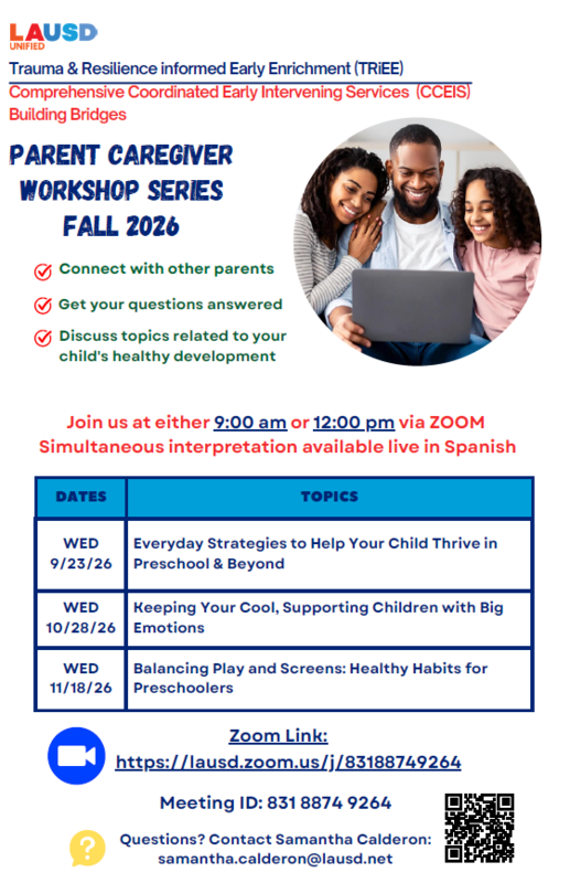 Parent and caregiver workshop series