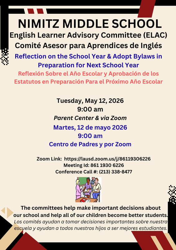 English Learner Advisory Committee (ELAC) Meeting - May 12