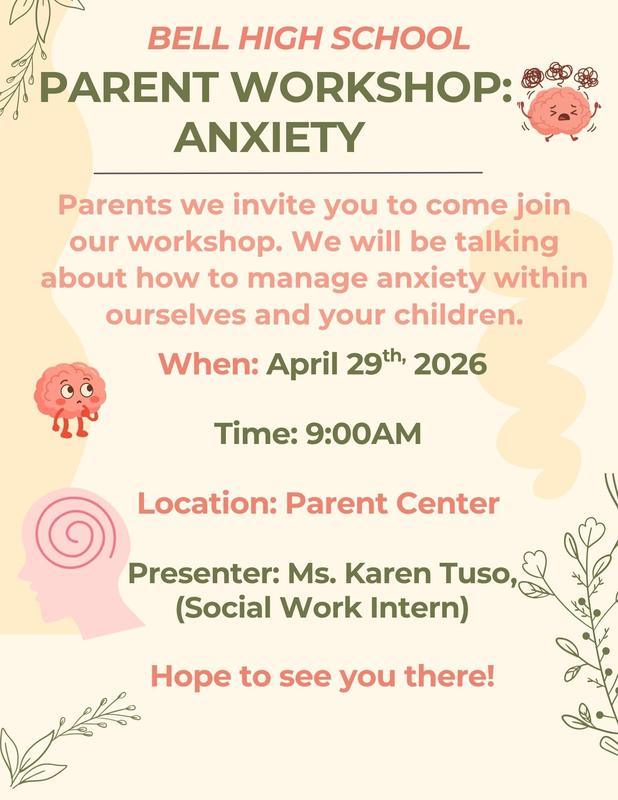 Parent Workshop on Anxiety (4.29.2026 @ 9am)