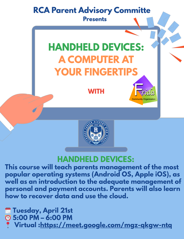 PAC Meeting – Digital Skills for Parents 4/21/Reunión del PAC: Competencias digitales para padres 21 de abril