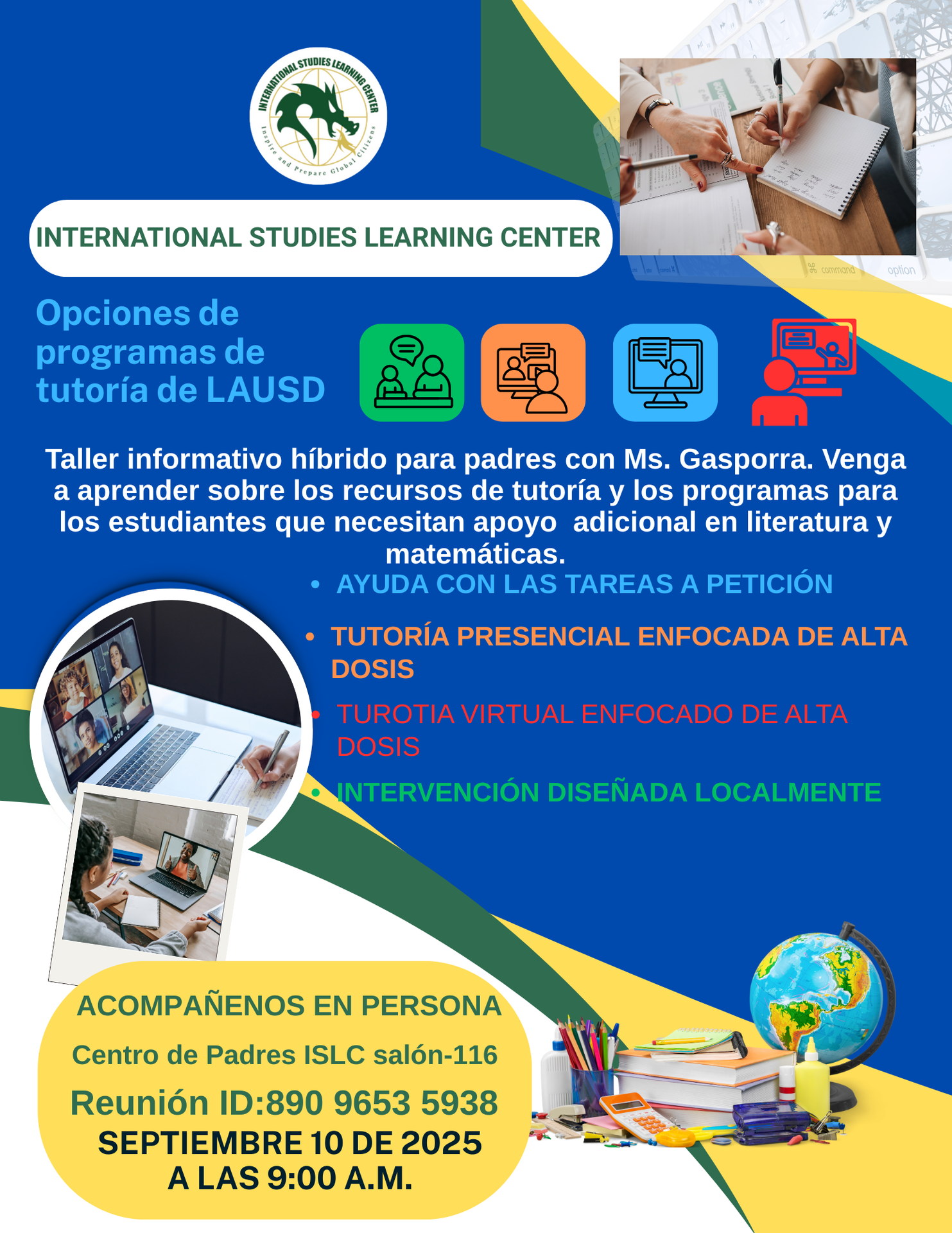 opciones de programas de tutoria de LAUSD