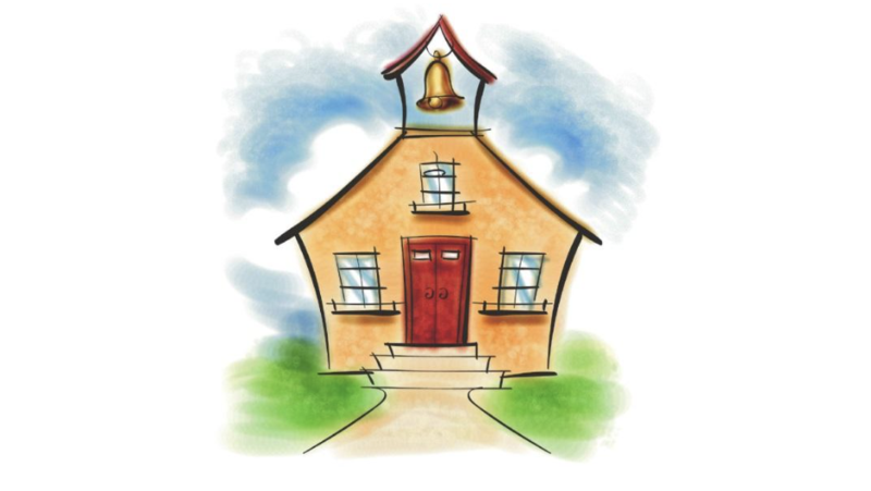 Graphic of a small schoolhouse