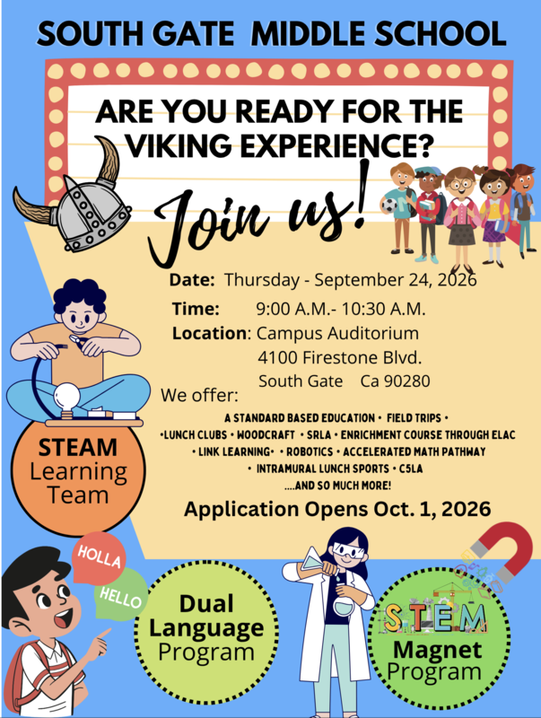 South Gate Middle School Articulation on 9/24