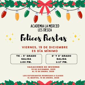 Happy Holidays and Winter Break Flyer in Spanish