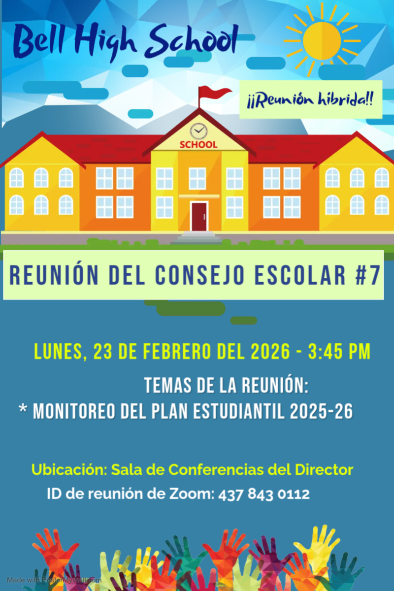 Reunión del Consejo Escolar (2.23.2026 @ 3:45pm)