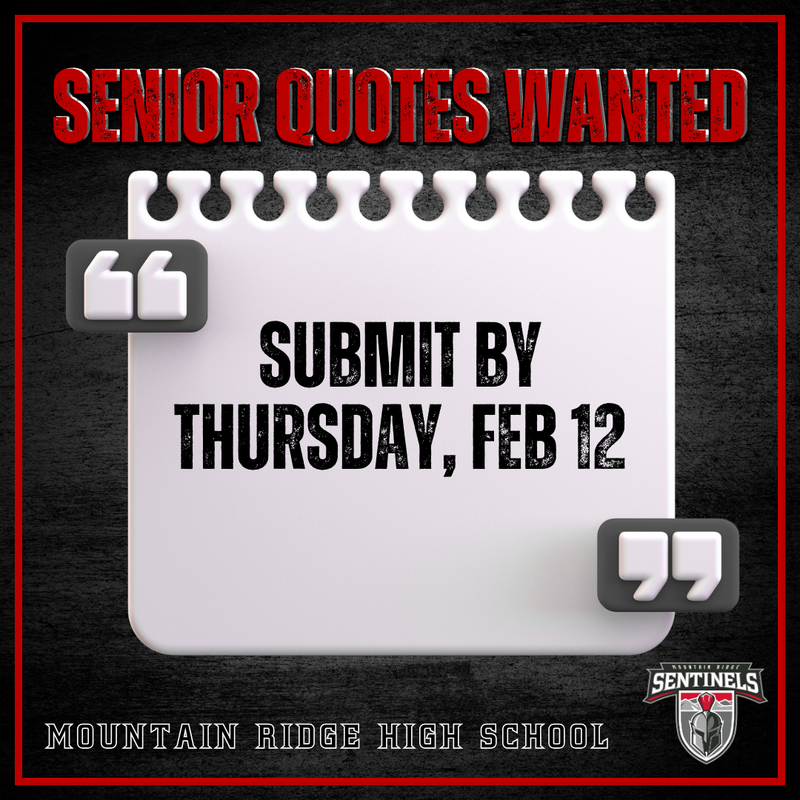 Last chance to submit your requests for Senior Yearbook Quotes