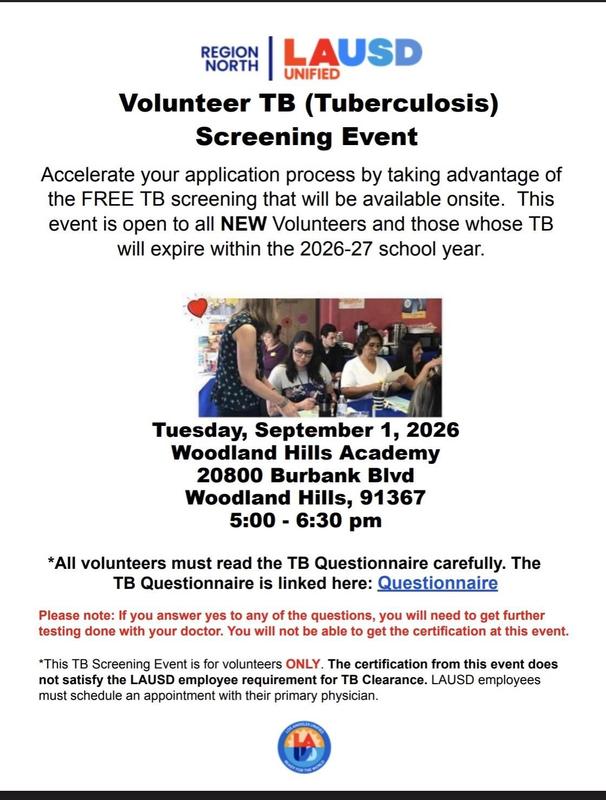 Volunteer TB Screening - Woodland Hills Academy