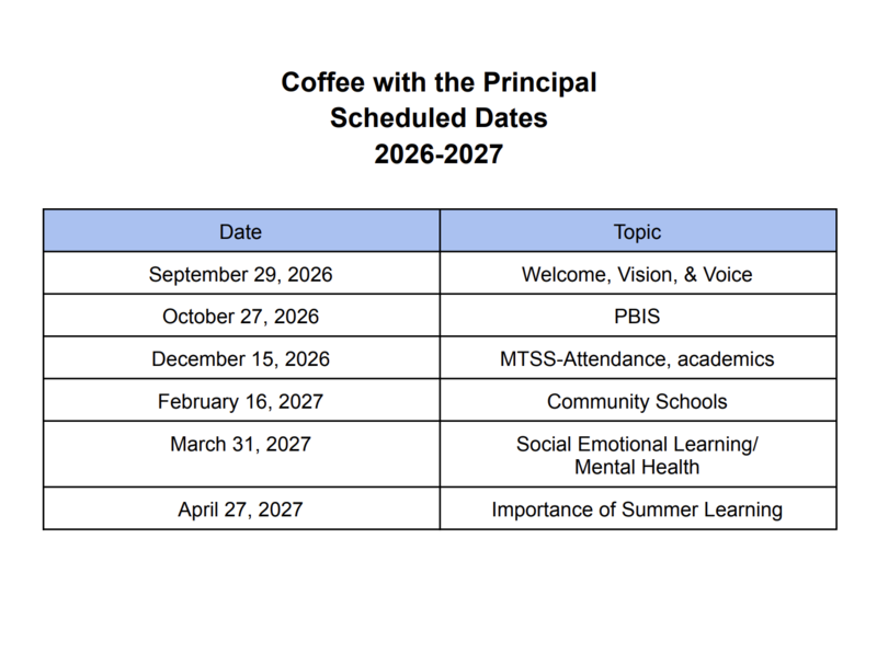 coffee w/ princial dates