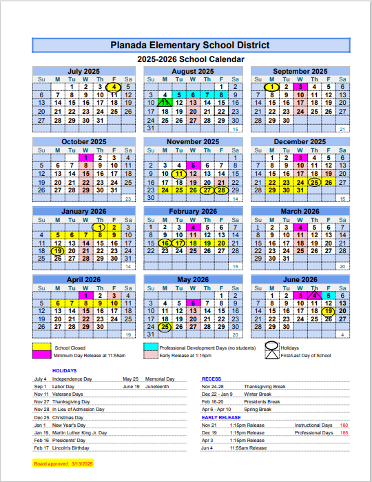 2025-26 School Calendar Featured Photo