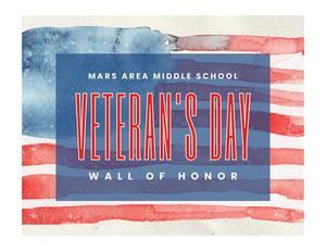 An American flag covered by a blue box with words