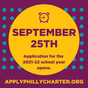 Applications for the 2021-2022 School Year are now open through January 25, 2021! Visit Apply Philly Charter for more information and to apply. Featured Photo